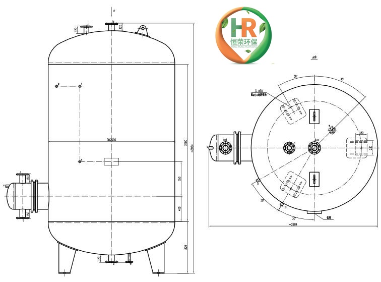 RV-04-10导流型容积式水加热器图纸